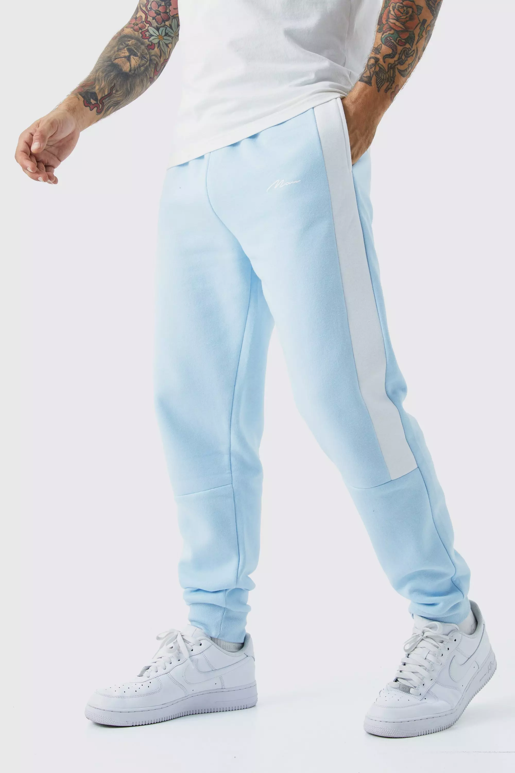 Light blue tracksuit bottoms hot sale